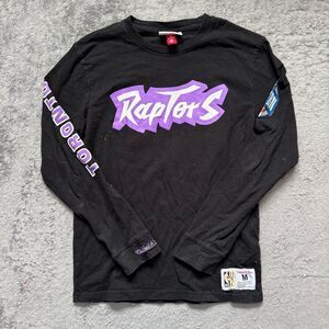 Youth Med Toronto Raptors Mitchell & Ness Black Heavyweight Long Sleeve T-Shirt